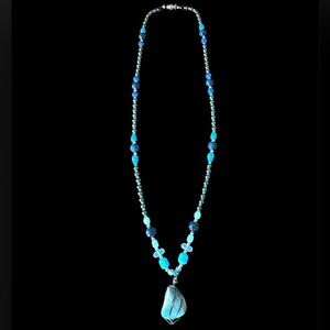 Vintage Turquoise Hematite Beaded Necklace